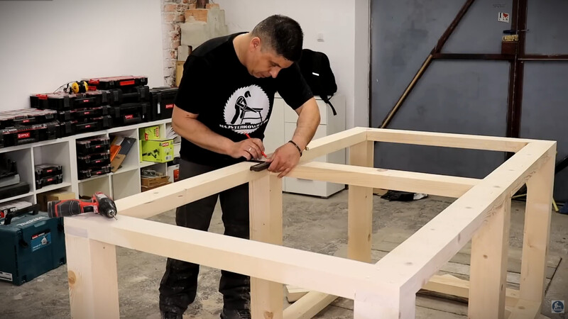 BUDUJĘ STÓŁ WARSZTATOWY duży i masywny - prosty sposób na solidną ramę