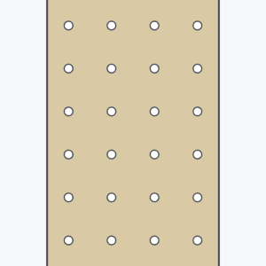 Wizualizacja techniczna TF-Panel 80/40 V5 — blat modułowy MDF z pełnym pasem przy jednej krótszej krawędzi