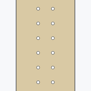 Wizualizacja techniczna TF-Panel 80/40 V8 — blat modułowy MDF z pełnymi pasami przy obu dłuższych krawędziach